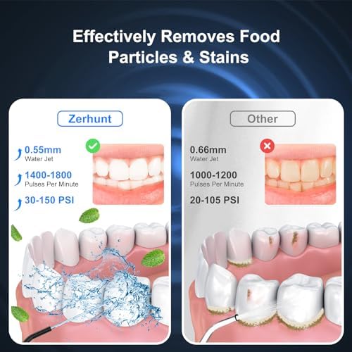 Water Dental Flosser Pick for Teeth: 4 Modes Cordless Portable Water Flossers Teeth Cleaner Rechargeable 300ML IPX7 Waterproof Oral Irrigator Flossing Cleaning Picks for Home Travel