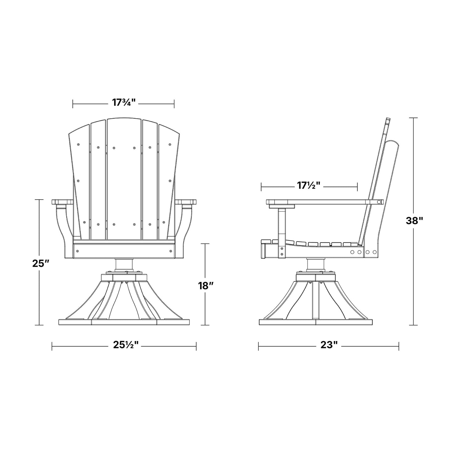 Wildridge Heritage Swivel Dining Arm Chair, Lemon Yellow - Outdoor Weather Resistant Recycled Plastic Furniture for Patio