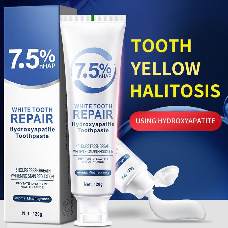 3 PCS Hydroxyapatite Toothpastes for Enamel Protection and Tooth Strengthening, Fluoride-Free with Gentle Mint, Fresh Breath, Reduce Tooth Sensitivity,Daily Use for Oral Care