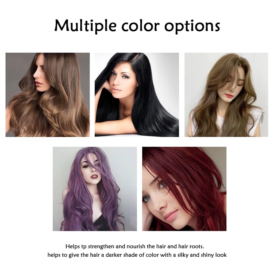 Hair Dye Shampoo, Hair Care Dye, Natural Hair Color Shampoo for Gray Hair Coverage (Black)