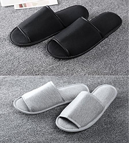 Foldable Portable Slippers Washable Open Toe Towelling Slippers with Storage Bag for Spa Travel Hotel/Home Guest 34-43
