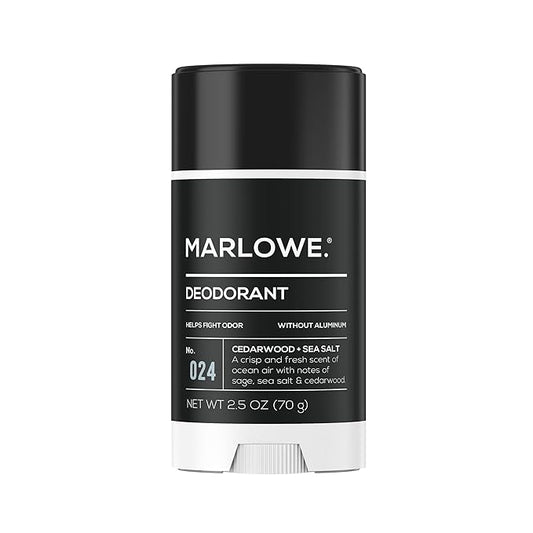 No. 024 Deodorant 2.5 oz, Jojoba Esters, Coconut Oil, Shea Butter & Tapioca Starch for Odor Protection, Formulated without Aluminum & Baking Soda, Fresh & Zesty Cedarwood + Sea Salt Scent