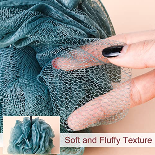 Shellwei 48 Pack Bath Sponge Shower Loofahs Bulk Pack 50g Soft Net Body Scrubber Shower Pouf Sponge Ball Body Exfoliating Bath Scrunchies for Men and Women