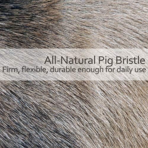 REDECKER Beechwood Bath and Shower Brush - Boar Bristle Back Brush Shower - 17-3/4 inch Handle for Hard-to-Reach Areas - Natural Pig Bristle Fibers Remove Dead Skin - Long Handled Bristle Shower Brush