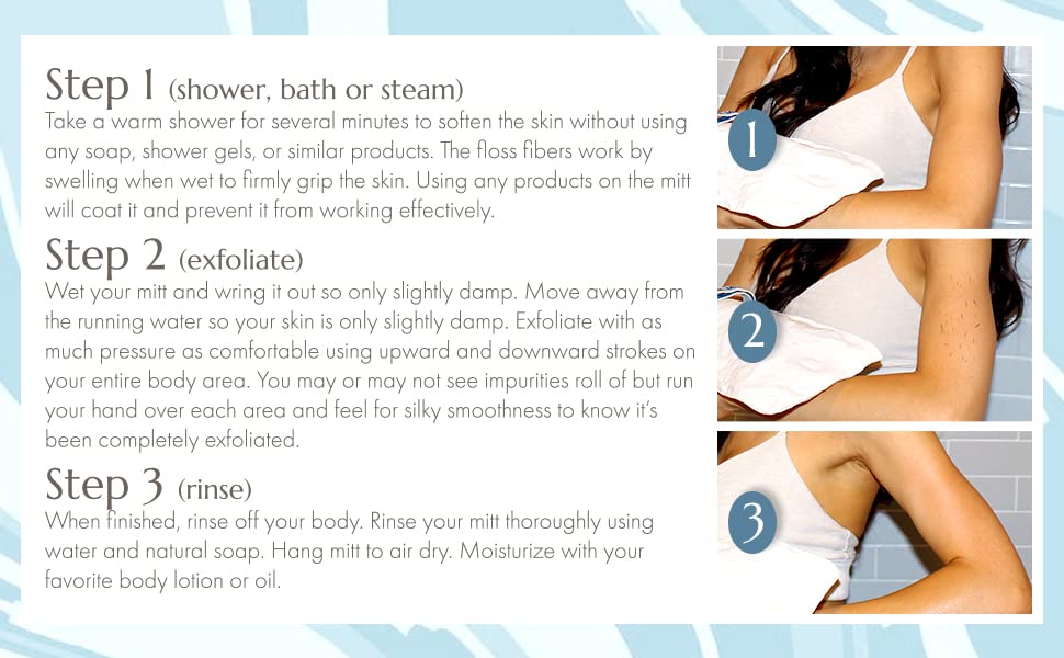 MicrodermaMitt Deep Exfoliating Mitt for Shower - Premium Dead Skin Remover & Exfoliator Body Scrubber - Turkish Kese Glove for Keratosis Pilaris - Natural Skin Care for Smooth, Radiant Results