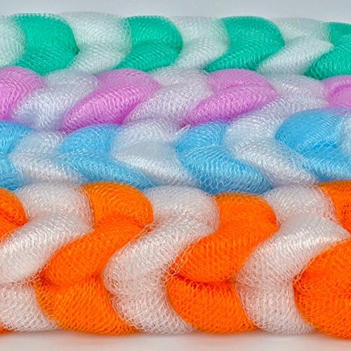 Exfoliating Loofah Back Scrubber for Shower,Wonderful Colors(4- Counts)