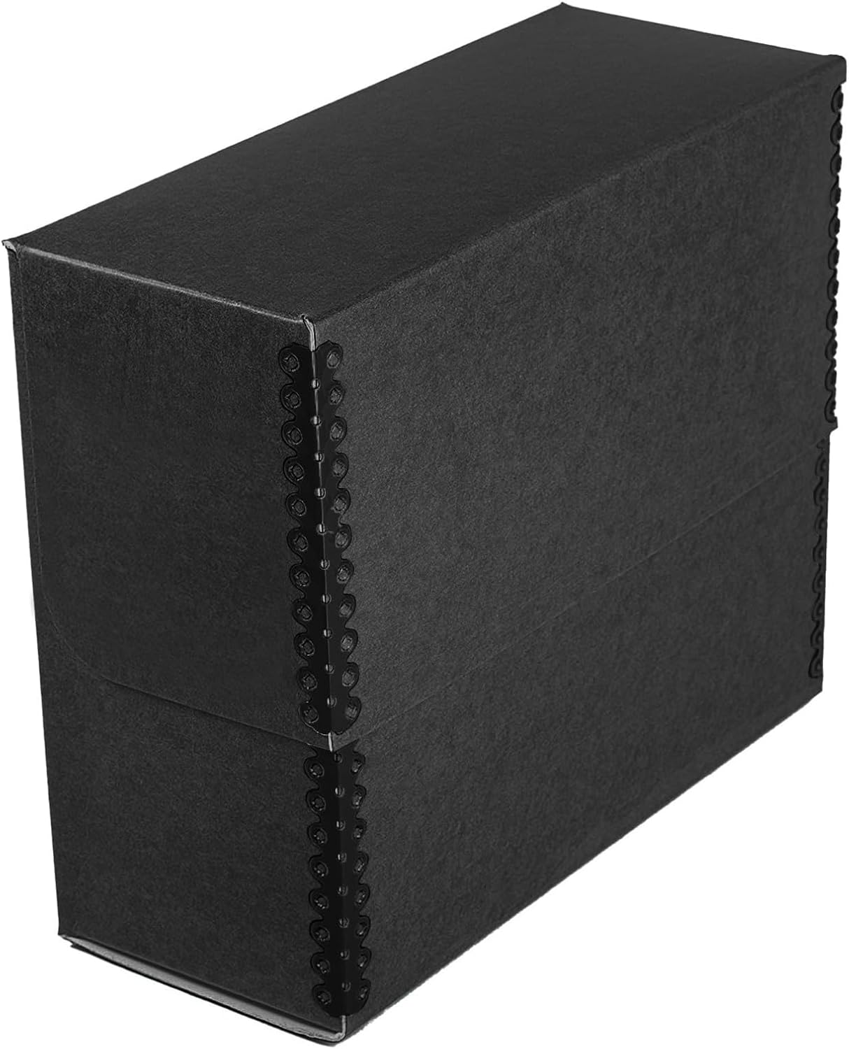 Lineco Archival Document Storage Box with Metal Edge, Acid-Free Black Boxboard, Organize and Store Files, Prints, Photos, Letter-Sized Case 12.5" x 10.5" x 5" Wide
