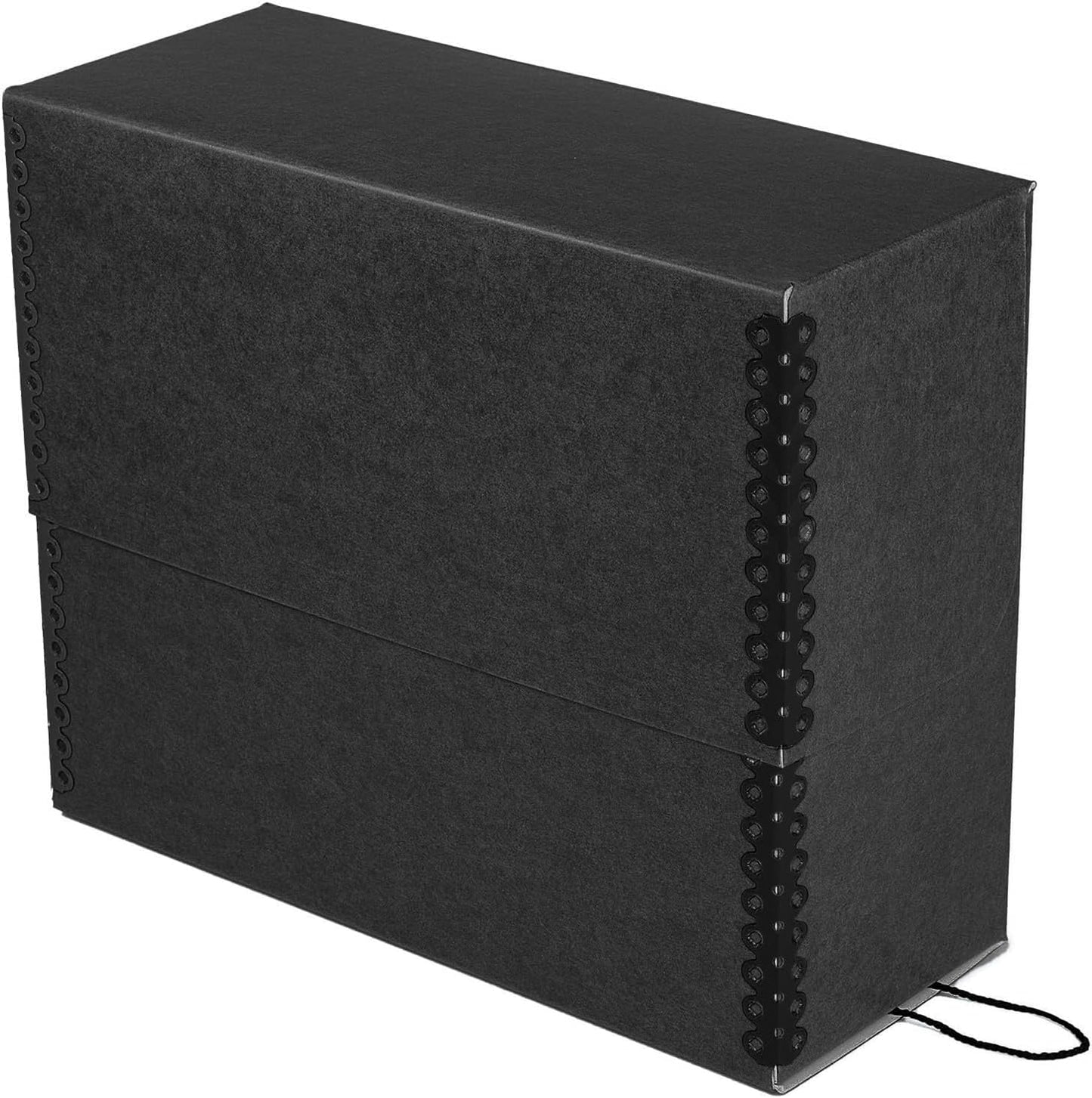 Lineco Archival Document Storage Box with Metal Edge, Acid-Free Black Boxboard, Organize and Store Files, Prints, Photos, Letter-Sized Case 12.5" x 10.5" x 5" Wide