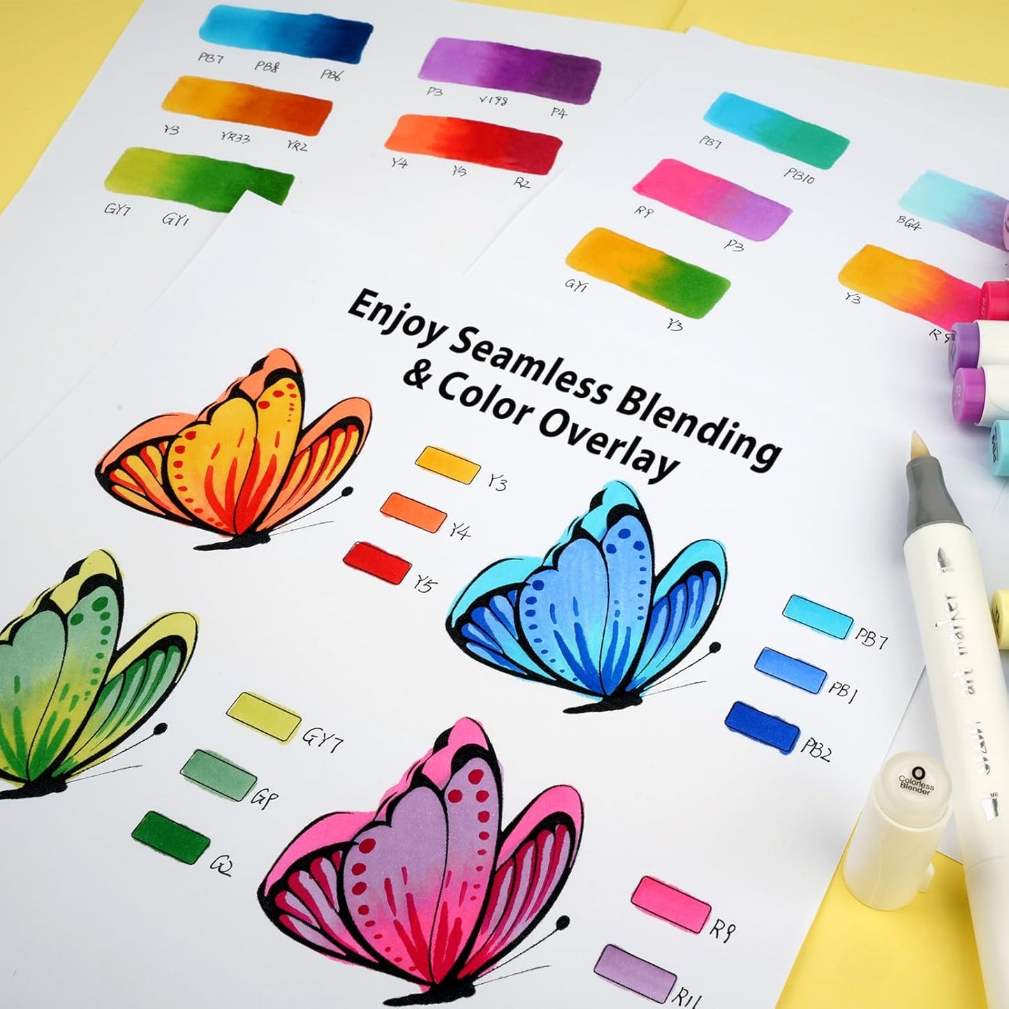 SFAIH Alcohol Markers Brush Tip & Fine Tip - 49 Colors Double Tipped Art Markers for Adult Coloring Books Illustration, Gifts for Artist Adult - Refillable Alcohol-based Ink
