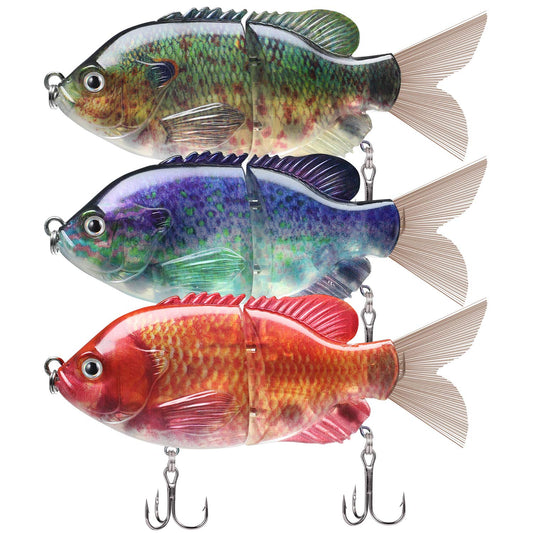 TRUSCEND Fishing Lures for Bass Trout Segmented Multi Jointed Swimbaits Slow Sinking Swimming Lures for Freshwater Saltwater Fishing Lures Kit