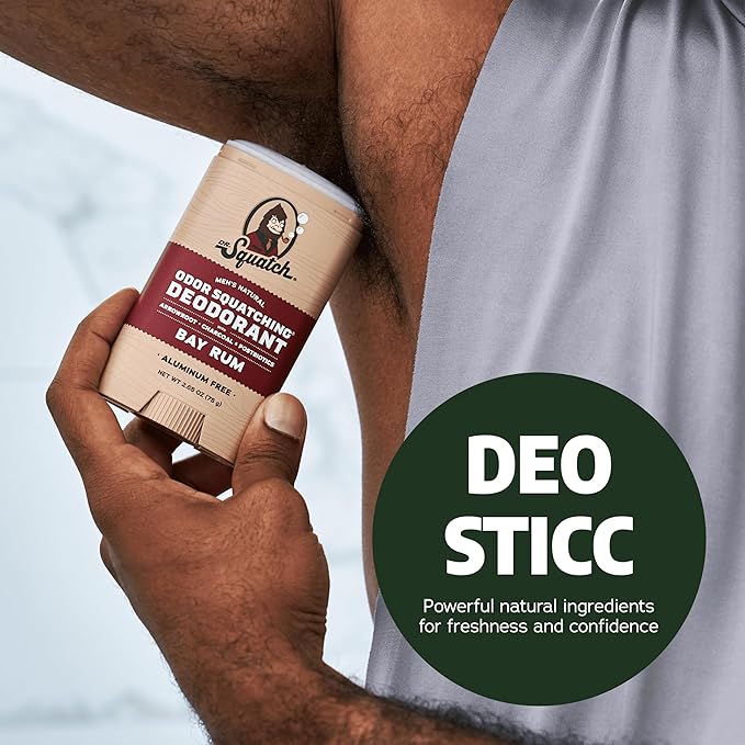 Dr. Squatch Natural Deodorant for Men - Odor-Squatching Aluminum Free - Maverick Musk & Wood Barrel Bourbon (2.65 oz, 2-Pack)