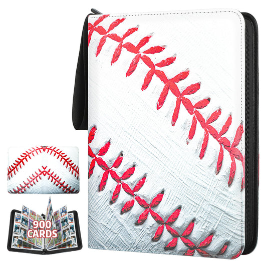TCGUARD Baseball Card Sleeves Binder 900 Pockets for Trading Card, 9 Pocket Sports Card Binder Baseball Card Holder Compatible with Topps Baseball Card, Football Card, Baseball Card, Sport Card